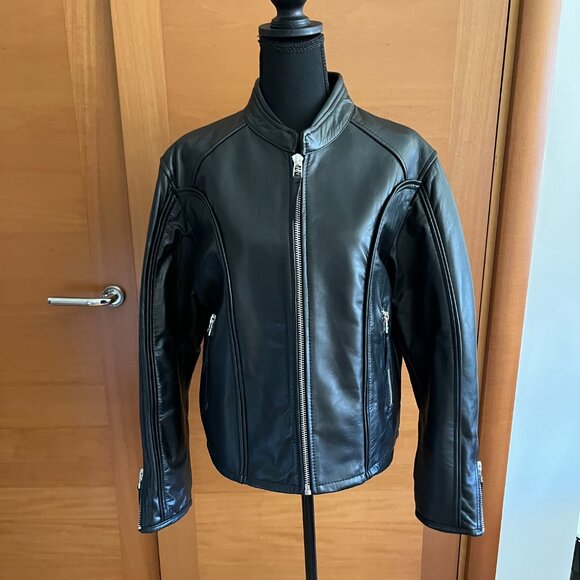 Zara Sheepskin Leather Zippered Jacket, Size S